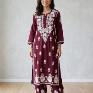 Chikankari kurti with plazo